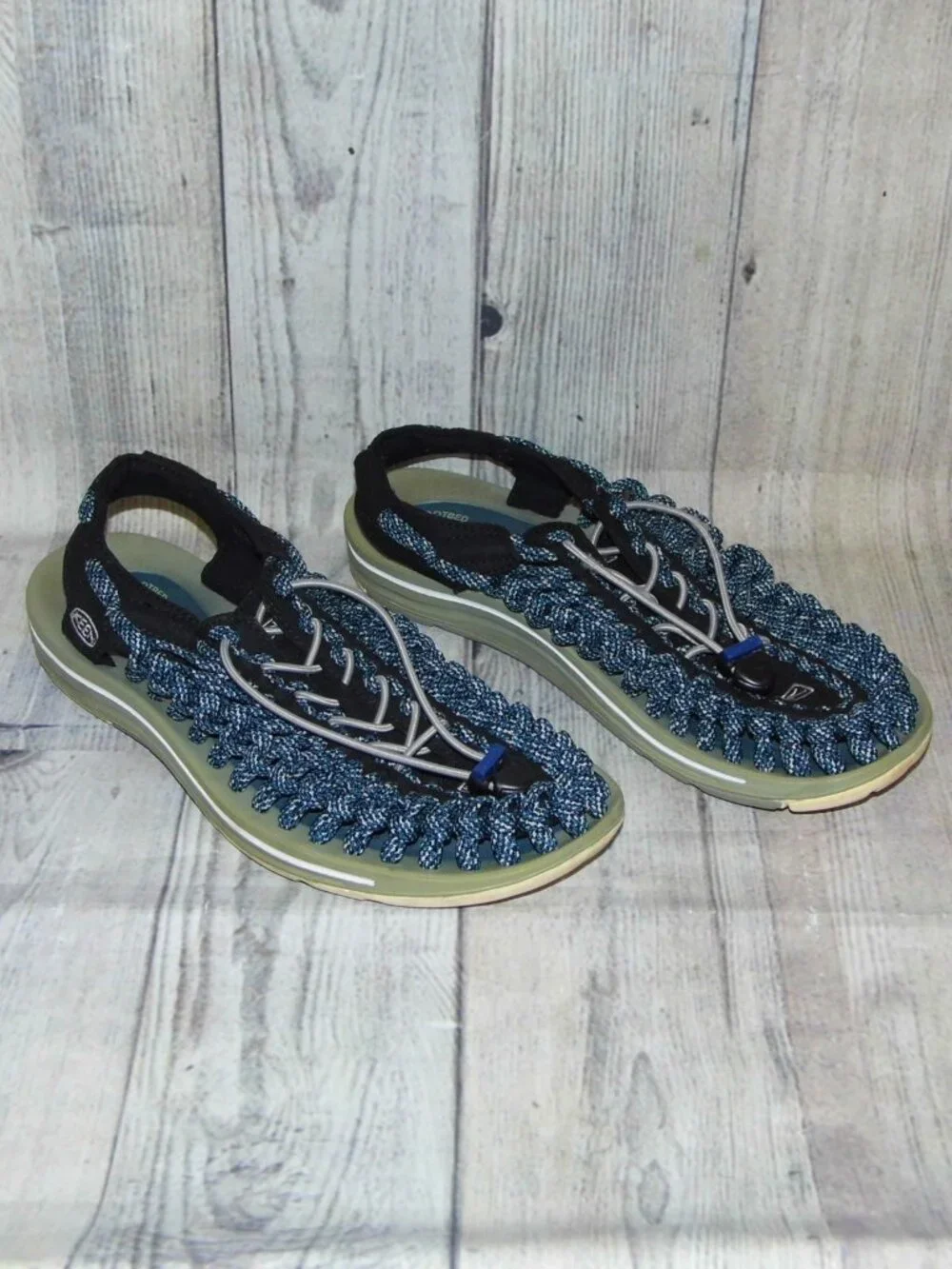 KEEN Uneek Blue/Gray Sandals Mens Size 8.5